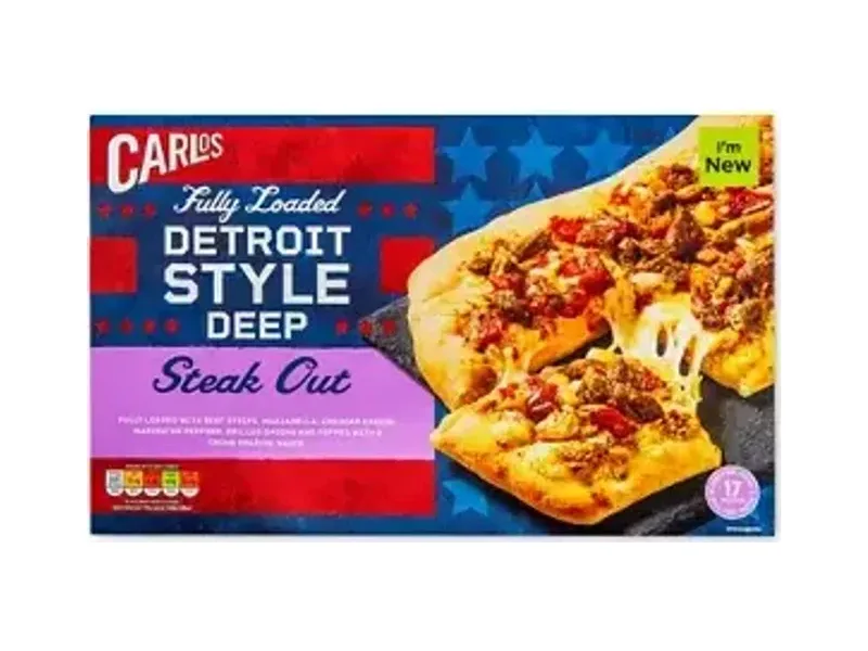 Fully Loaded Detroit Style Steak Out Pizza - Carlos