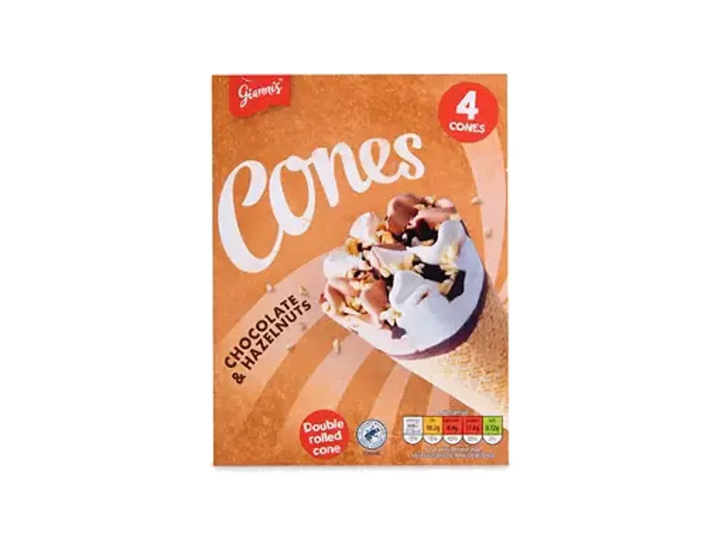 Gianni's Chocolate & Hazelnut Cones