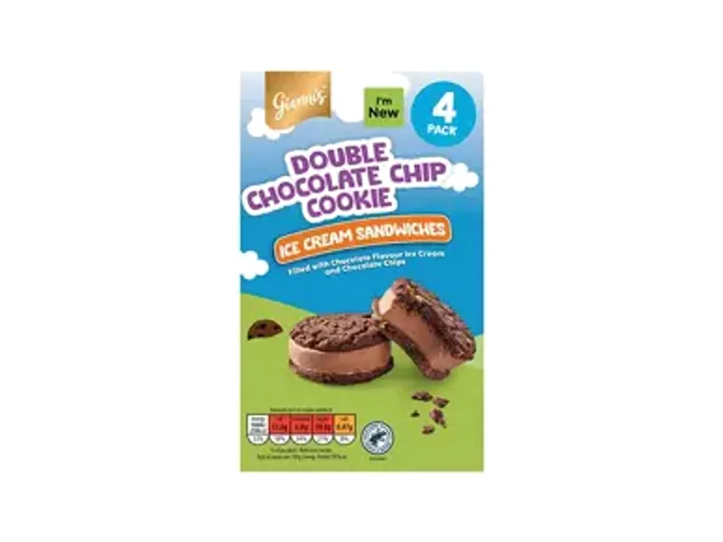Gianni's Double Chocolate Chip Cookie Ice Cream Sandwiches