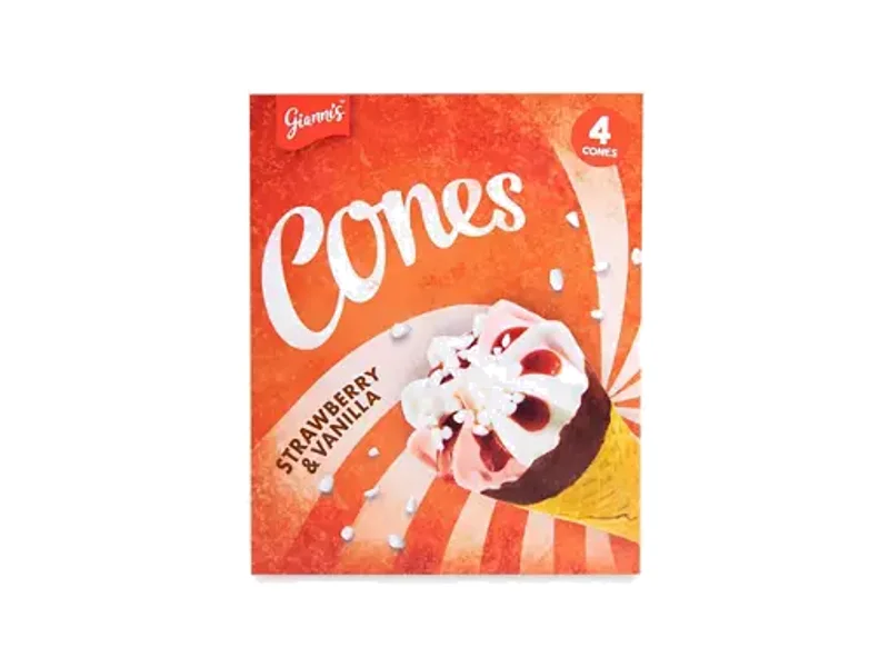 Gianni's Strawberry & Vanilla Cones