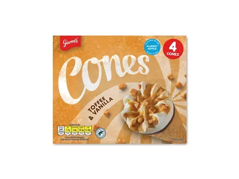 Gianni's Toffee & Vanilla Cones