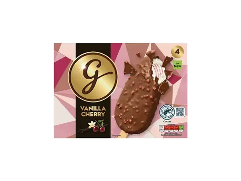 Gianni's Vanilla Cherry Ice Cream Sticks