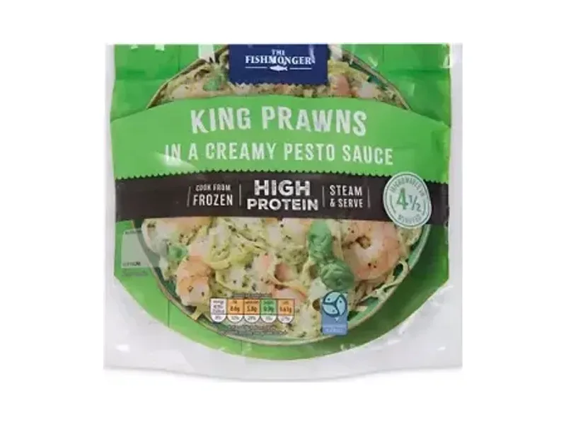 High Protein King Prawns Creamy Pesto - The Fishmonger