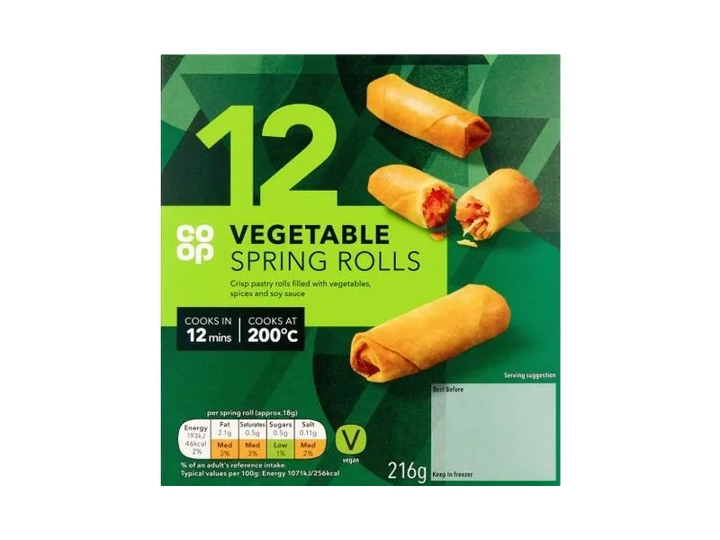 12 Vegetable Spring Rolls