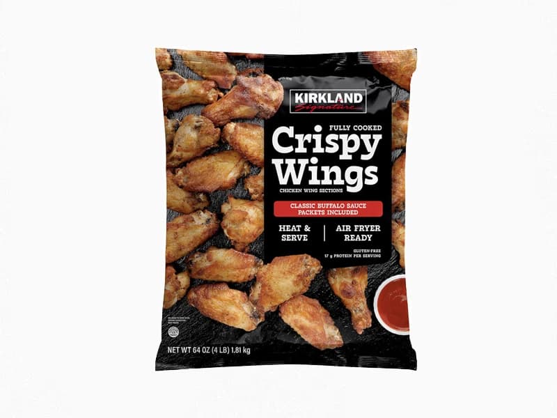 Fully Cooked Crispy Chicken Wings with Buffalo Sauce