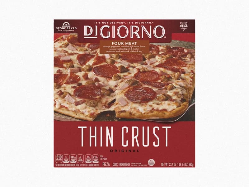Thin Crust Four Meat Pizza