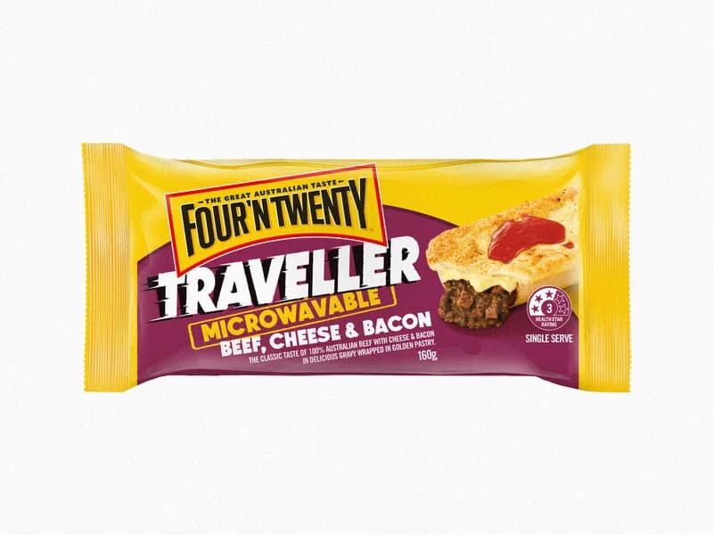 Microwavable Traveller Beef Cheese and Bacon Pie