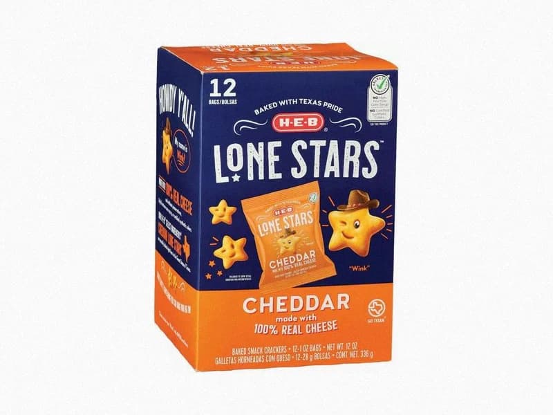 Cheddar Lone Stars Baked Snack Crackers