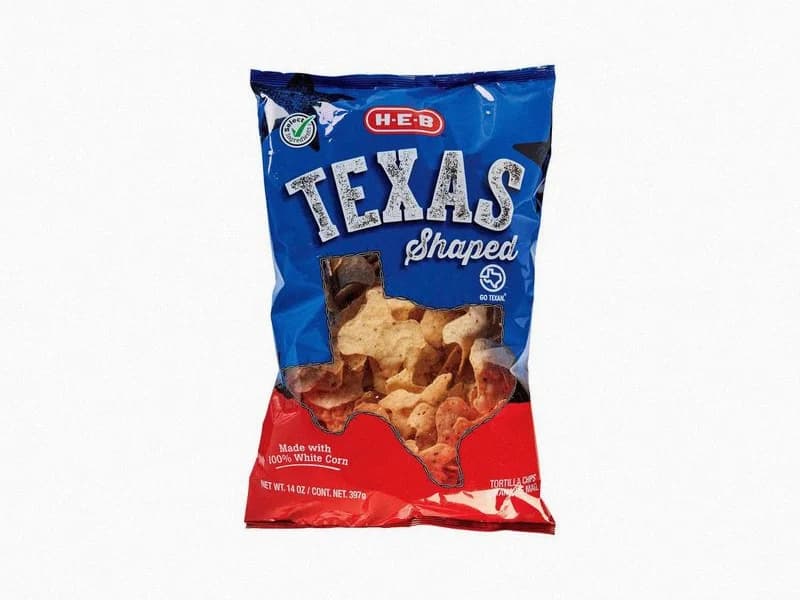 Texas-Shaped White Corn Tortilla Chips
