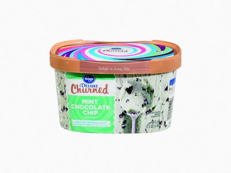 Deluxe Churned Mint Chocolate Chip Light Ice Cream