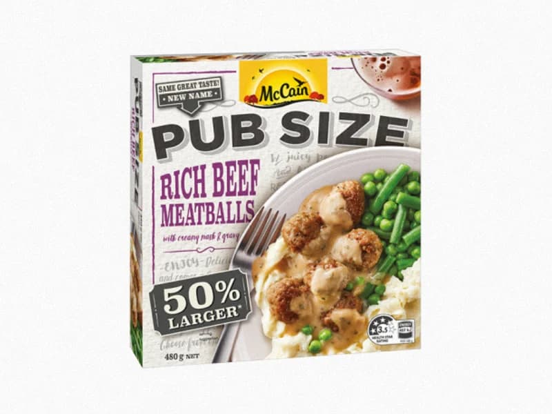 Pub Size Rich Beef Meatballs with Creamy Mash & Gravy