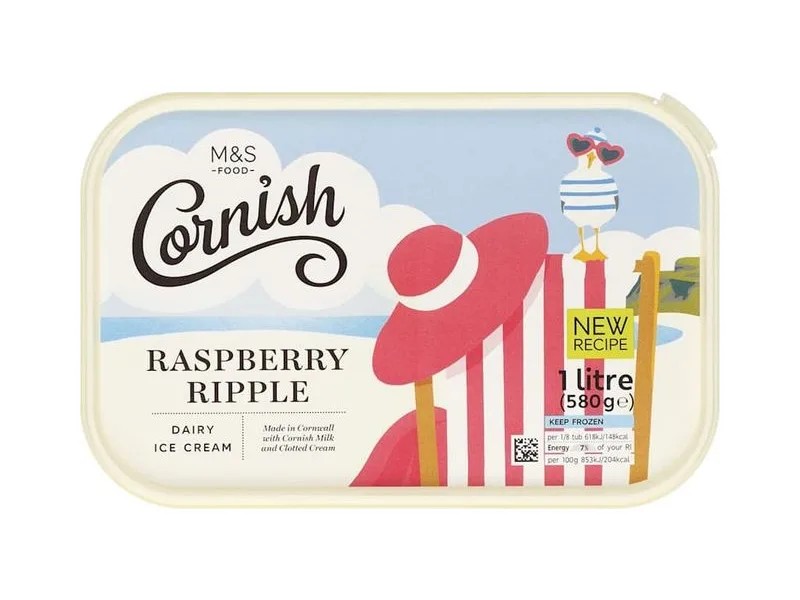 Cornish Clotted Cream Raspberry Ripple Ice Cream