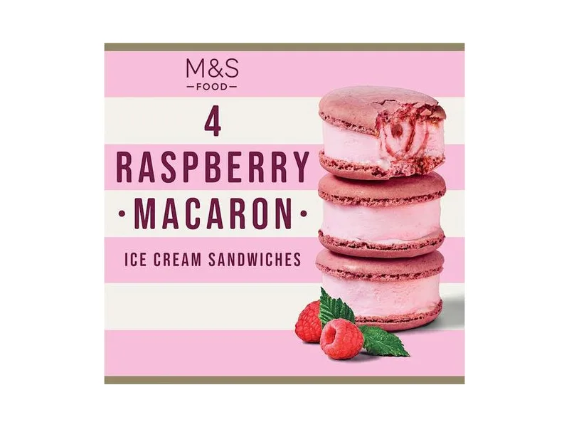 Raspberry Macaron Ice Cream Sandwiches