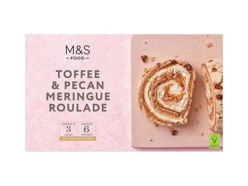 Toffee & Pecan Meringue Roulade