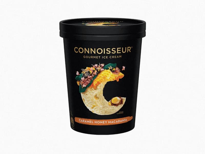 Connoisseur Caramel Honey Macadamia Ice Cream