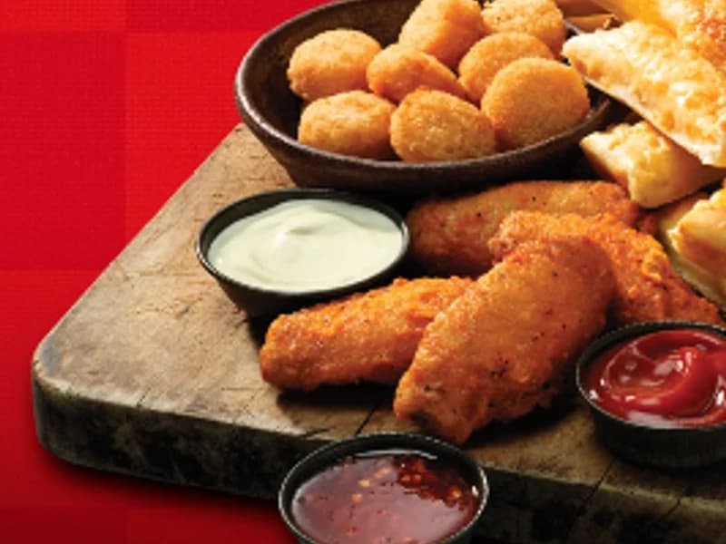 Triple Dippers with Cheesy Spud Bites