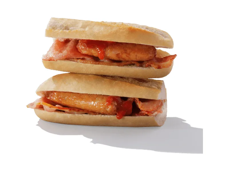 Bacon and Sausage Breakfast Baguette