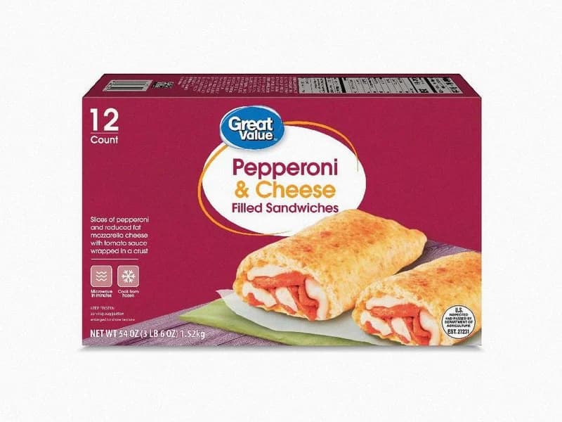 Pepperoni and Cheese Filled Sandwiches