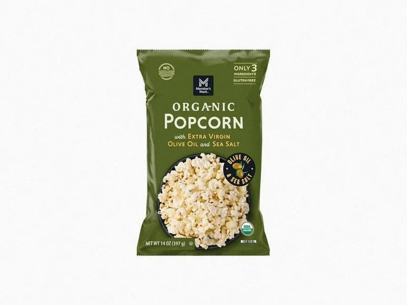 Organic Sea Salt Popcorn with Extra Virgin Olive Oil