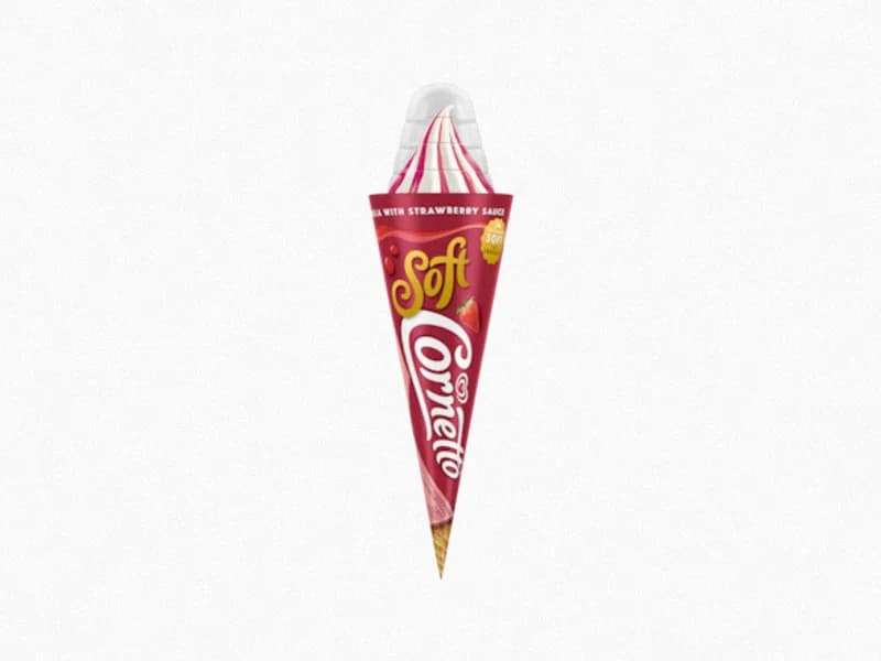 Cornetto Soft Vanilla with Strawberry Sauce