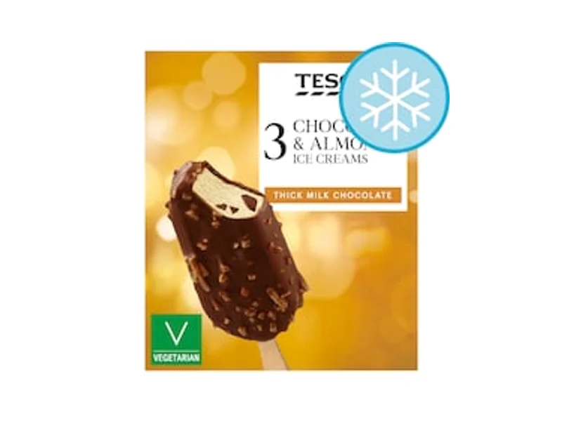 Tesco 3 Chocolate & Almond Ice Creams
