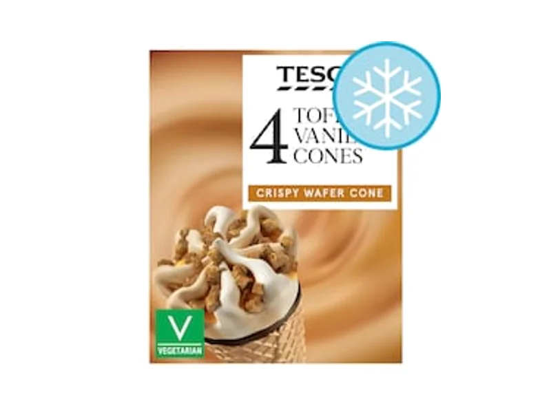 Tesco 4 Toffee Vanilla Cones
