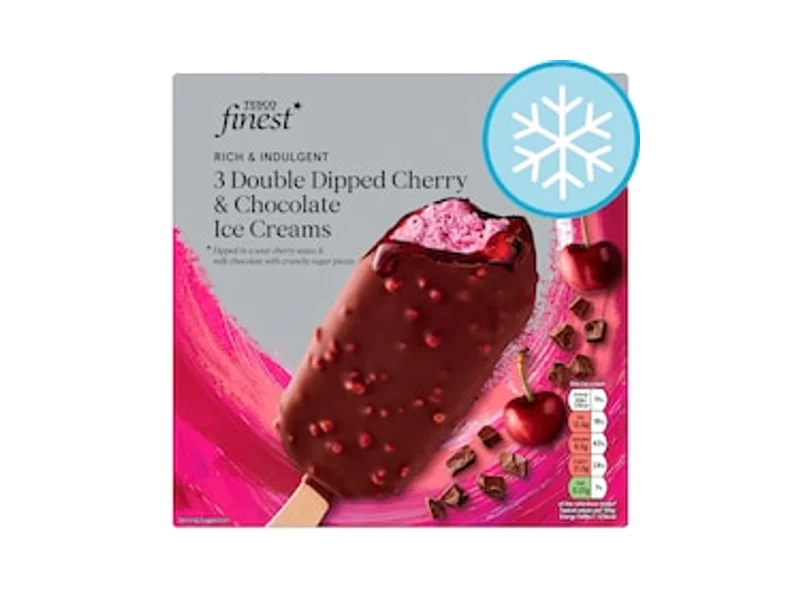 Tesco Finest 3 Double Dipped Cherry & Chocolate Ice Creams