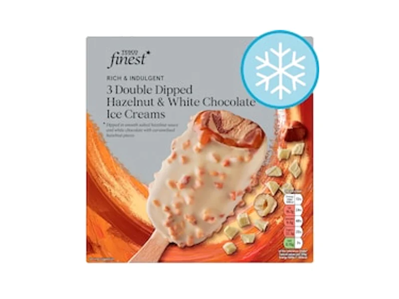 Tesco Finest 3 Double Dipped Hazelnut & White Chocolate Ice Creams