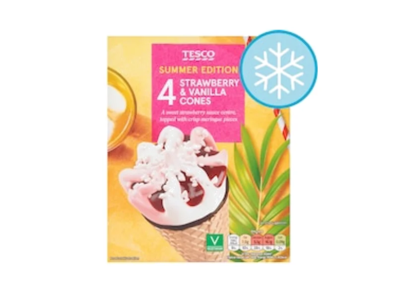 Tesco Summer Edition 4 Strawberry & Vanilla Cones