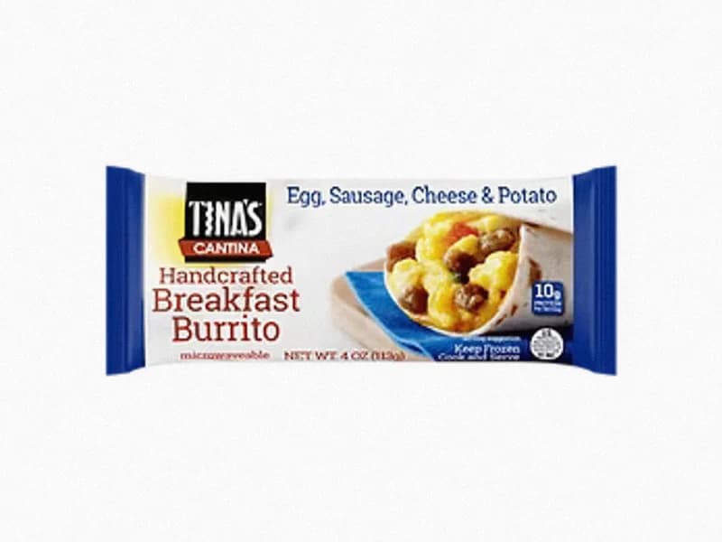 Egg, Sausage, Cheese & Potato Breakfast Burrito